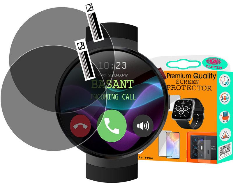 daffin Screen Guard for LEMFO LEM7 4G SMARTWATCH.  (Pack of 2)