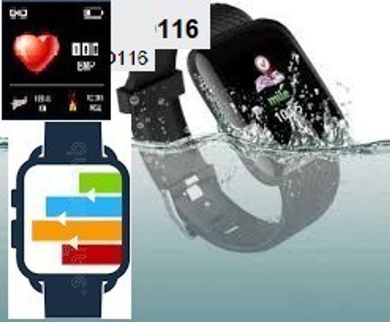 ACTARIAT A2349 ID116_PLUS ACTIVITY TRACKER MULTI FACES SMART WATCH (PACK OF 1) Smartwatch  (Black Strap, Free)
