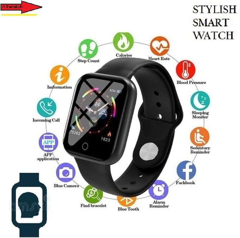 DEROWN S1207_A1 LATEST ACTIVITY TRACKER BLUETOOTH SMART WATCH BLACK(PACK OF 1) Smartwatch  (Black Strap, Free)