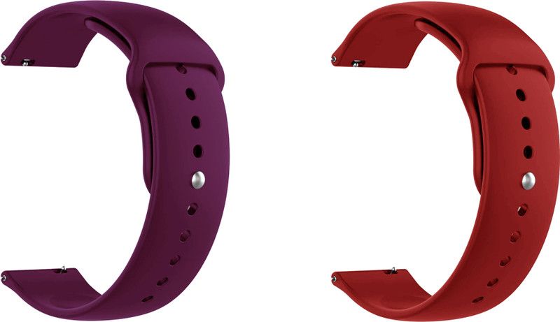 ACM Pack of 2 Strap for Fire-Boltt Ring 3 Bsw043 Smartwatch (Burgundy Purple/Red) Smart Watch Strap  (Mullti Color)
