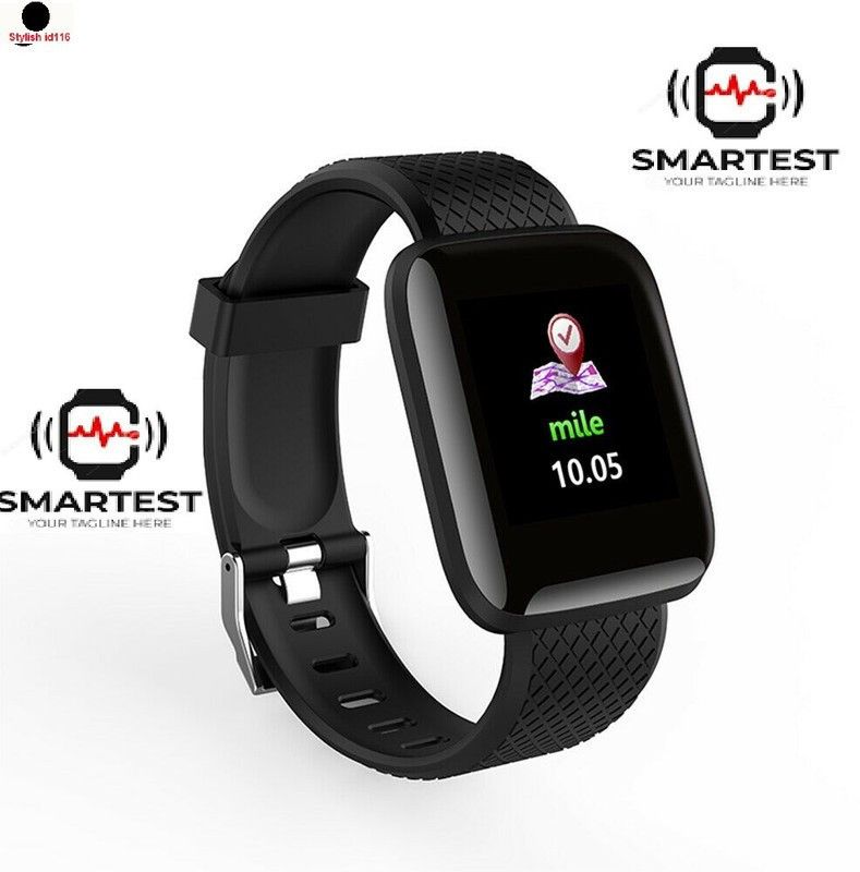 YORBAX A1875 ID116_PLUS ACTIVITY TRACKER MULTI FACES SMART WATCH (PACK OF 1) Smartwatch  (Black Strap, Free)