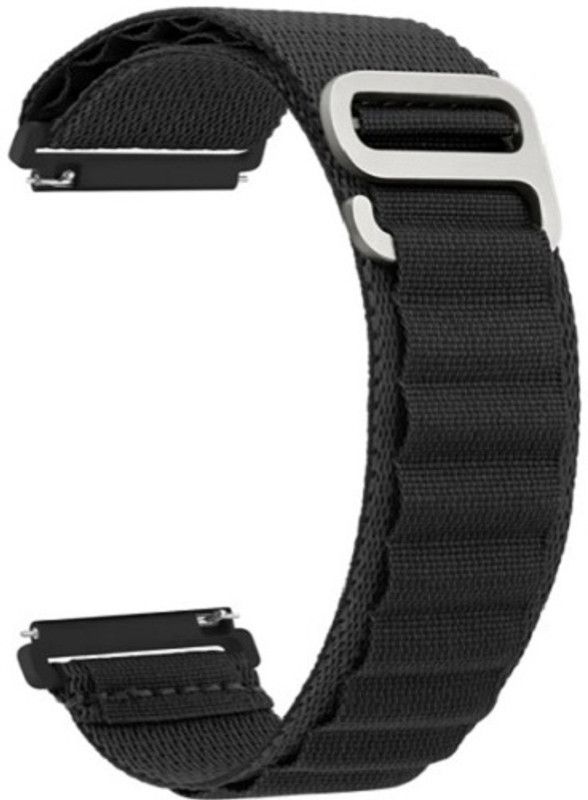 Melfo Nylon Loop Compatible with Fireboltt 360 Spo2 Bsw003 Smart Watch Strap  (Black)