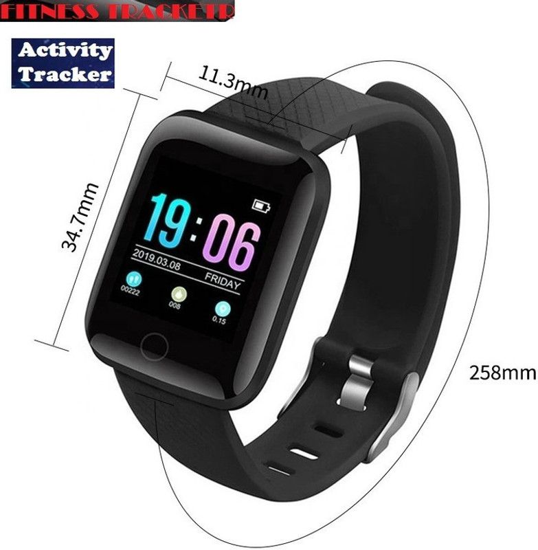 Bydye A817(ID116) ULTRA FITNESS TRACKER SLEEP TRACKER SMART WATCH BLACK( PACK OF 1) Smartwatch  (Black Strap, free)