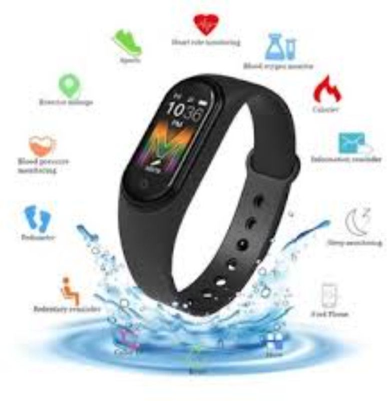 SYARA DRX_321D_M4 Smart band compatiable with all Smartphones  (Black Strap, Size : Free Size)