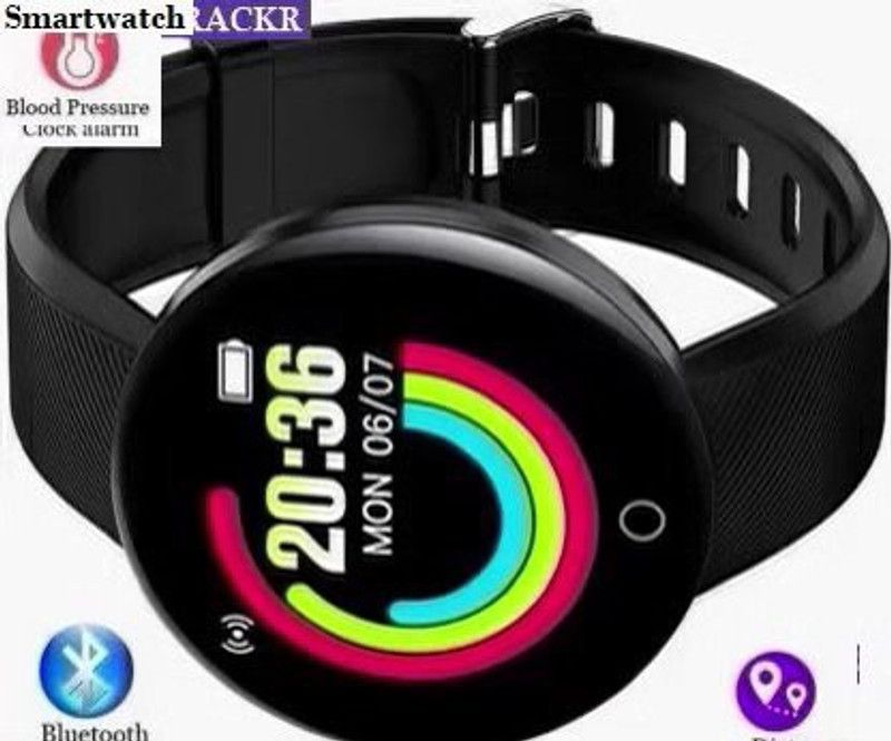 BASHAAM AQ982 D18_MAX FITNESS TRACKER STEP COUNT SMART WATCH BLACK(PACK OF 1) Smartwatch  (Black Strap, Free)