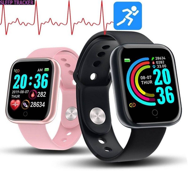 jorugo S814 (D20) MAX ACTIVITY TRACKER HEART RATE SMART WATCH BLACK(PACK OF 1) Smartwatch  (Black Strap, free)