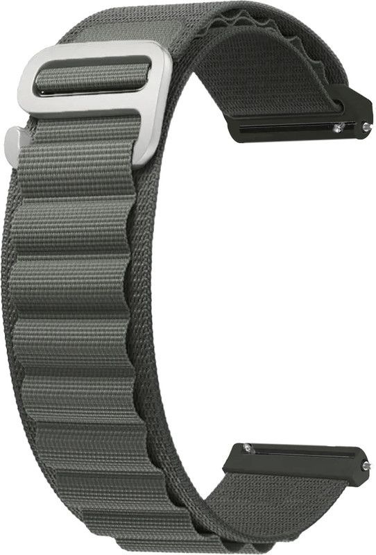 ACM Watch Strap Nylon Hook for Zebronics Zeb-Fit180ch Smartwatch Band Grey Smart Watch Strap  (Grey)