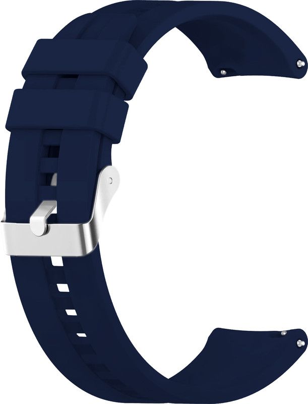 ACM Watch Strap Silicone Hook for Titan Talk Smartwatch Band Dark Blue Smart Watch Strap  (Blue)