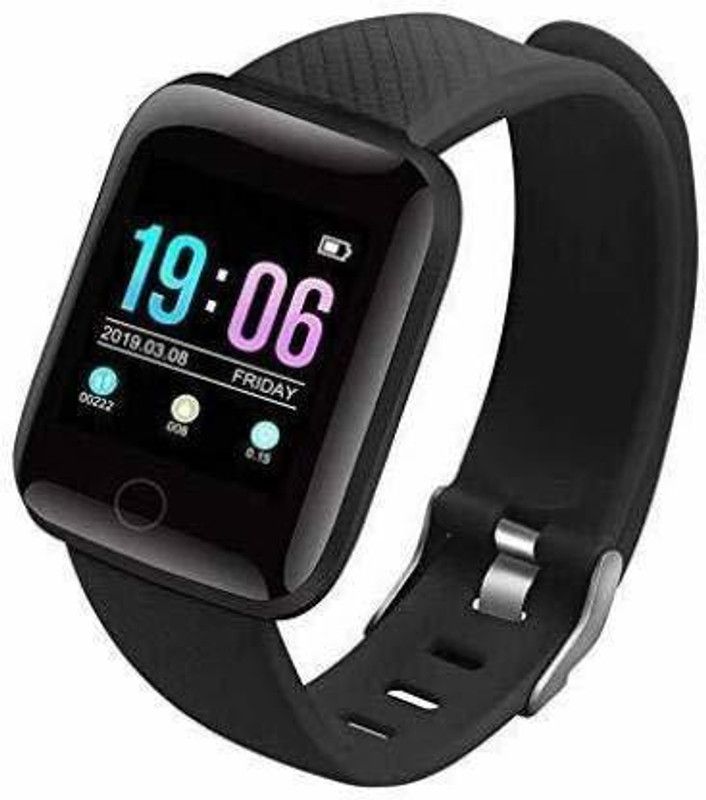 Fitex ID 116 SMART WATCH FITNESS MONITER Smartwatch  (Black Strap, Free Size)