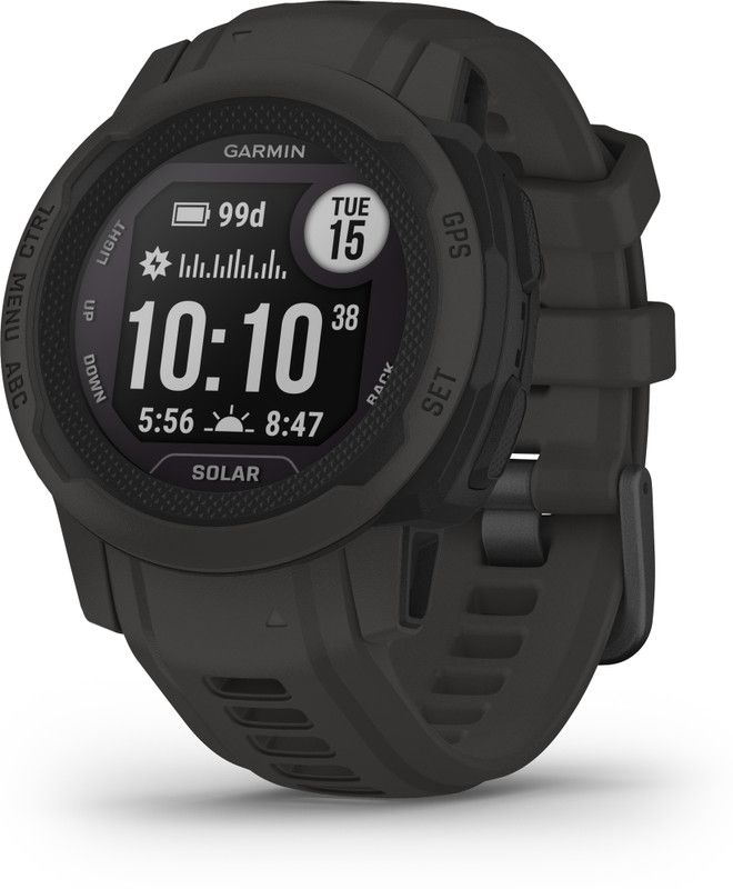 GARMIN Instinct 2S Solar, Battery Upto 21 days/51 days with solar*, SPO2, HIIT workout Smartwatch  (Black Strap, S)