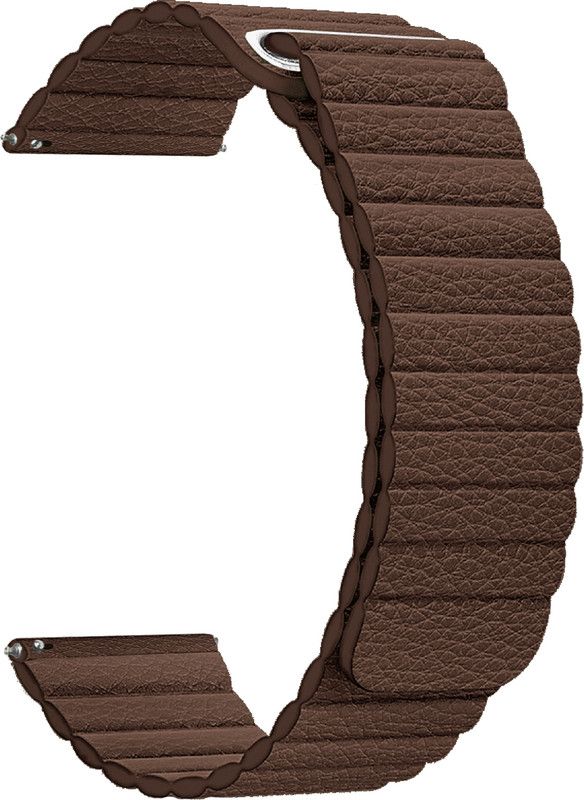 ACM Leather Watch Strap for Play Playfit Dial Smartwatch Belt Brown Smart Watch Strap  (Brown)