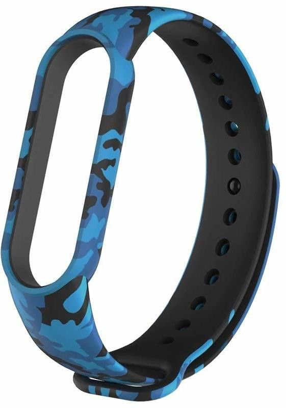Jape Premium Soft Silicone Army Style Camouflage Band 5 Strap Waterproof Wristband Strap Fashion Accessory Compatible for Smart Band 5 , Army Grey Smart Band Strap  (Blue)