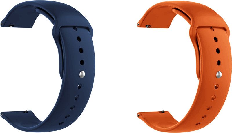 ACM Pack of 2 Watch Strap for Fireboltt Ring 2 Smartwatch (Dark Blue/Orange) Smart Watch Strap  (Mullti Color)