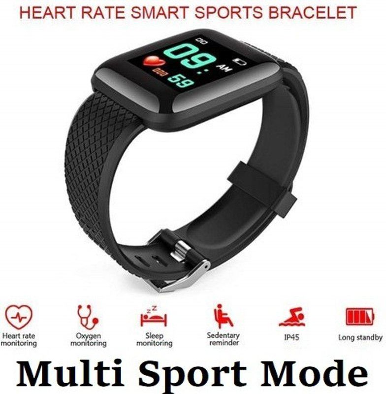 Stybits VI246_ID116 Plus Fitness Tracking, Step Count Smart Watch Black Only (Pack of 1) Smartwatch  (Black Strap, Free)