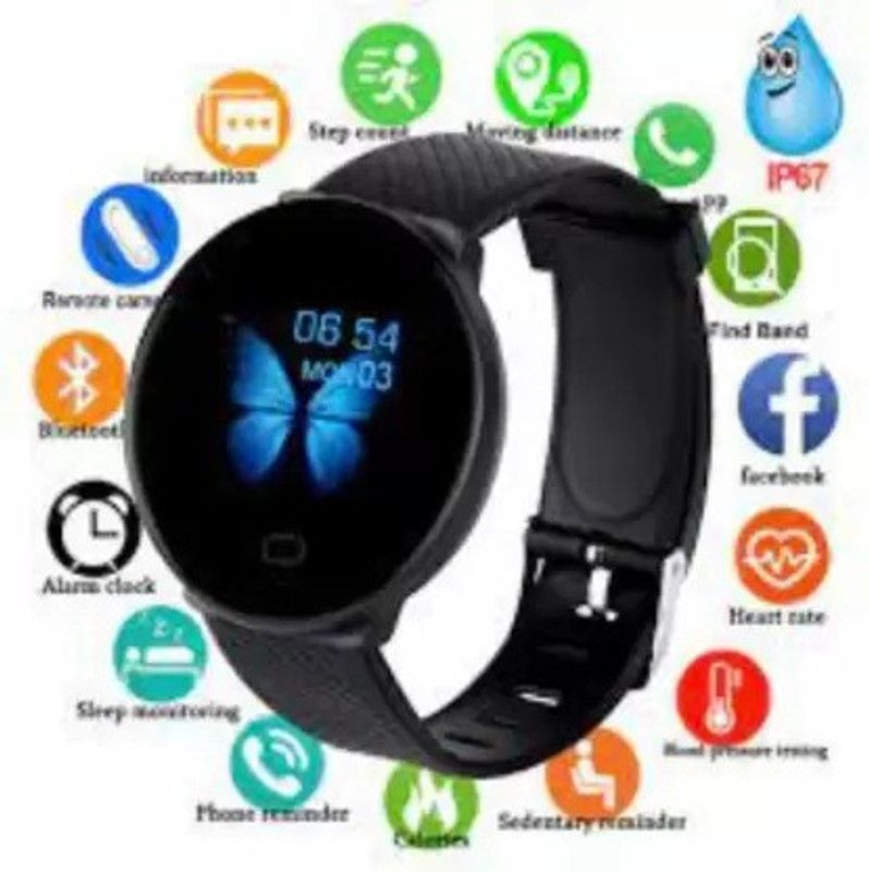 Bydye A181 D18_ LASTEST FITNESS TRACKER MULTI FACES SMART WATCH BLACK (PACK OF 1) Smartwatch  (Black Strap, free)