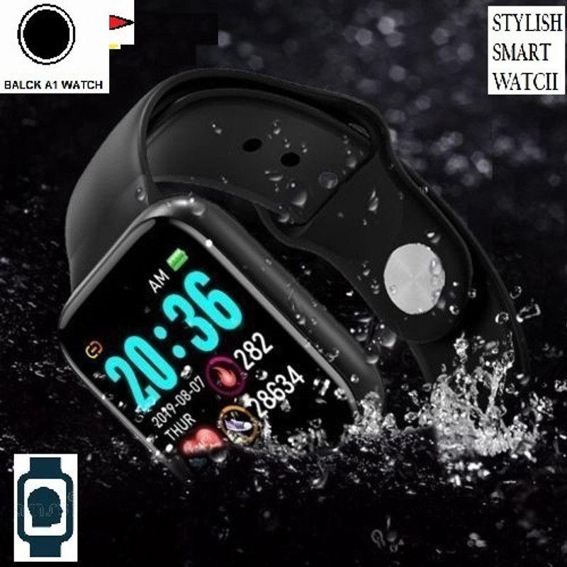 DEROWN S1068_A1 ADVANCE STEP COUNT MULTI FACES SMART WATCH BLACK(PACK OF 1) Smartwatch  (Black Strap, Free)