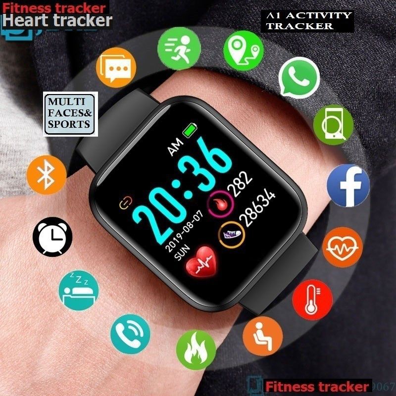 Bymaya OP1864_D20 MAX MULTI FACES BLUETOOTH SMART WATCH BLACK(PACK OF 1) Smartwatch  (Black Strap, free)