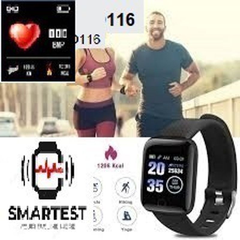 ACTARIAT A2247 ID116_PLUS ACTIVITY TRACKER MULTI FACES SMART WATCH (PACK OF 1) Smartwatch  (Black Strap, Free)