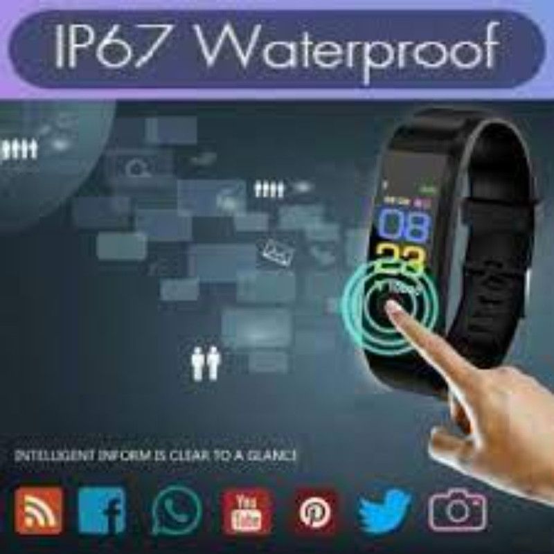 GUGGU EAC_123G_ID115 Smart band compatiable with all Smartphones  (Black Strap, Size : Free Size)