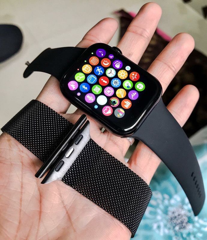 Clubics K8 Touch Screen Smart Watch Series 6 With Call & Sms Features Smartwatch  (Black Strap, Free)
