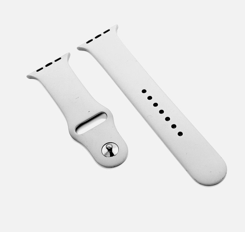 BLACK LOVIES 42/44mm Soft Silicon Smartwatch Strap Compatible For W26/ W26 PLUS/ W26 PLUS PRO Smart Watch Strap  (White)