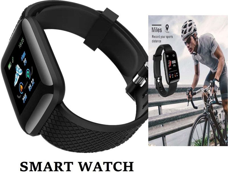 Stybits O82_ID116 _ID116 Plus Pedo meter, Fitness Tracker Multi Feature Bluetooth Smartwatch  (Black Strap, Free)