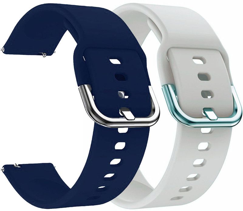 AOnes Pack of 2 Silicone 20mm Watch Strap for Fossil Fadelite Two Tone Dzt2018 Smart Watch Strap  (Blue, White)