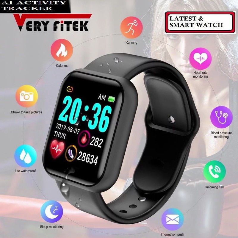 Bashaam OP2614_D20 MAX ACTIVITY TRACKER SLEEP MODE SMART WATCH BLACK(PACK OF 1) Smartwatch  (Black Strap, free)