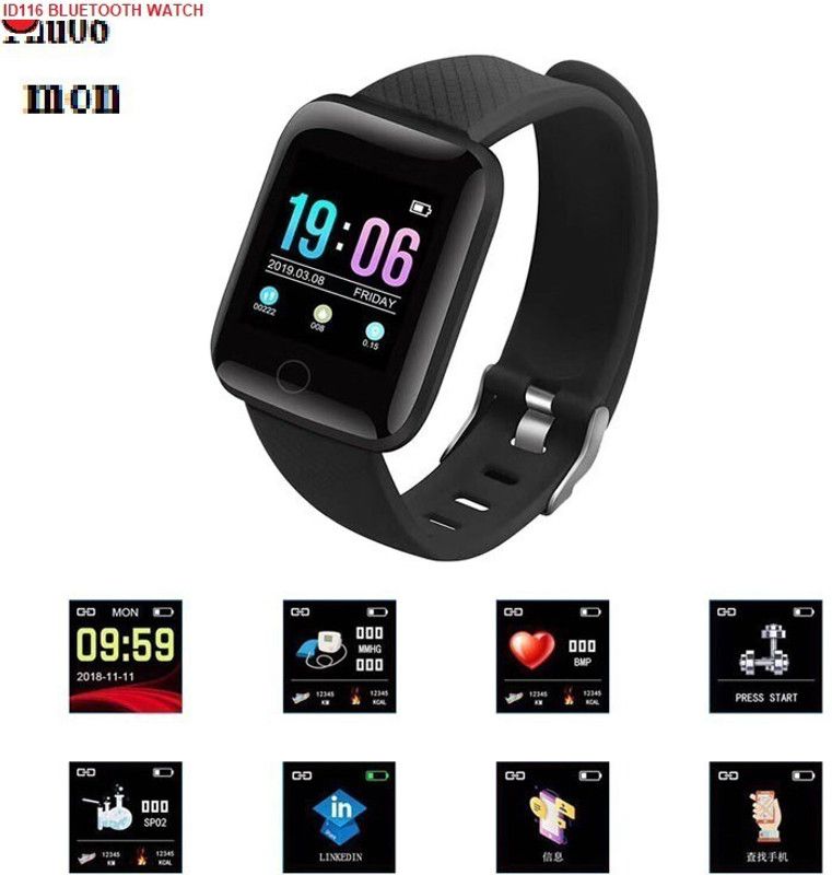 YORBAX S26 ID116_PLUS ACTIVITY TRAKCER SLEEP MONITOR SMART WATCH BLACK(PACK OF 1) Smartwatch  (Black Strap, Free)