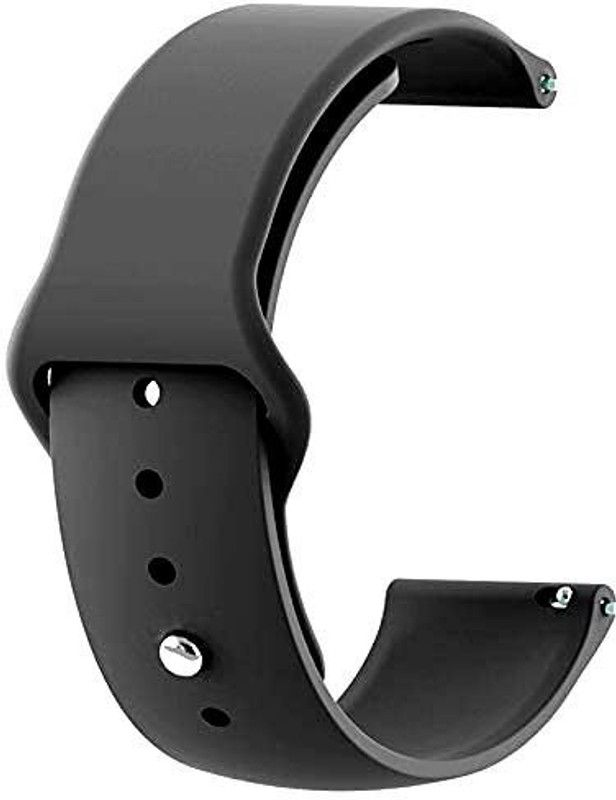 BLACK LOVIES 20 MM Soft Silicon Smartwatch Strap Compatible for B0AT Wave pro 47. Smart Watch Strap  (Black)