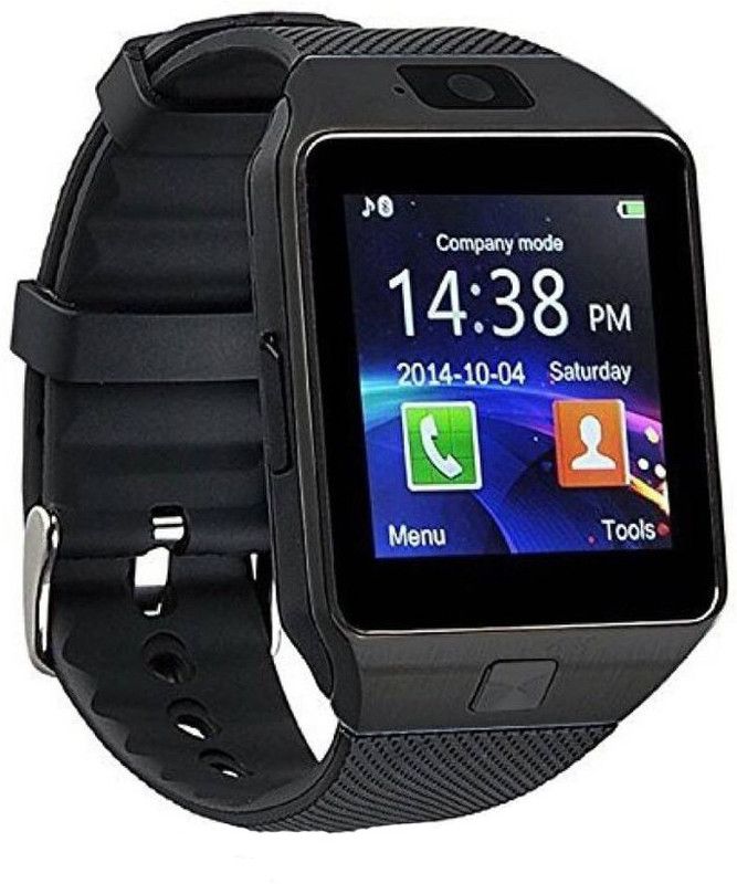 Wellcare Dz09Black-14 phone Smartwatch  (Black Strap, Regular)