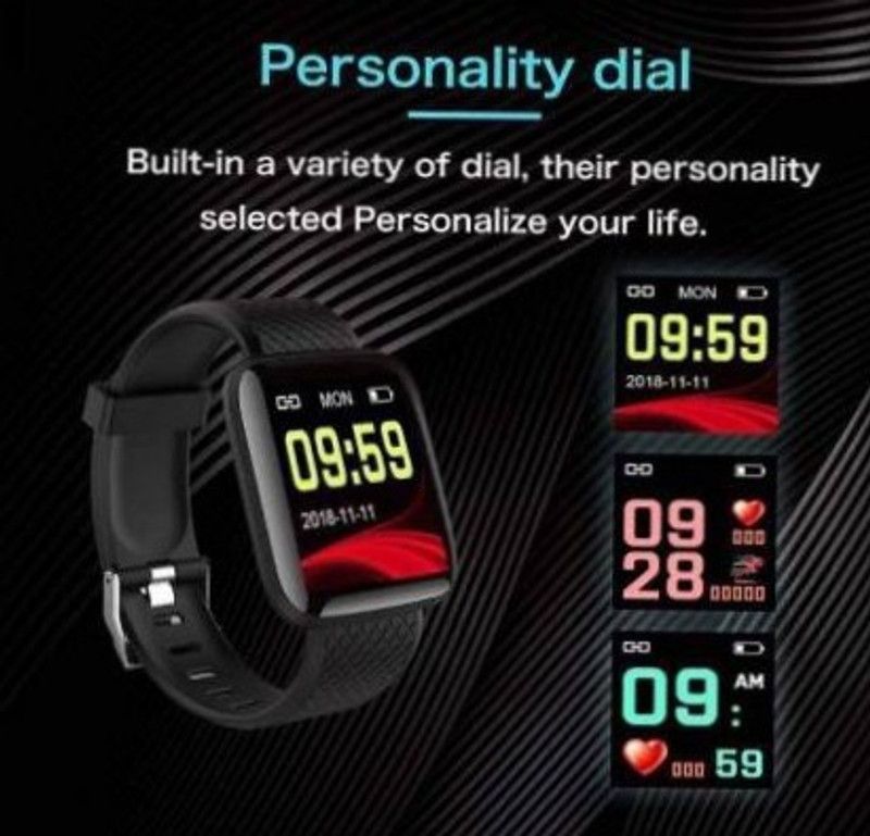 Y2H Enterprises LATEST ID116 SMART BLUETOOTH WATCH BAND WITH OXYGEN MONITOR Smartwatch  (Black Strap, FREE SIZE)