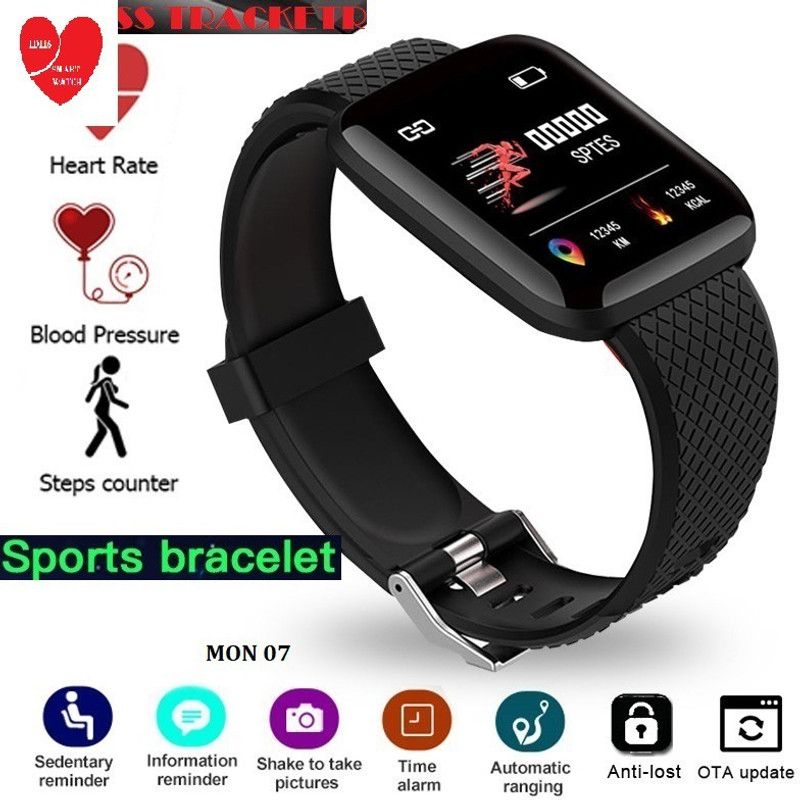 Bydye E2740 MAX_ID116 STEP COUNT BLUETOOTH SMART WATCH BLACK (PACK OF 1) Smartwatch  (Black Strap, Free)