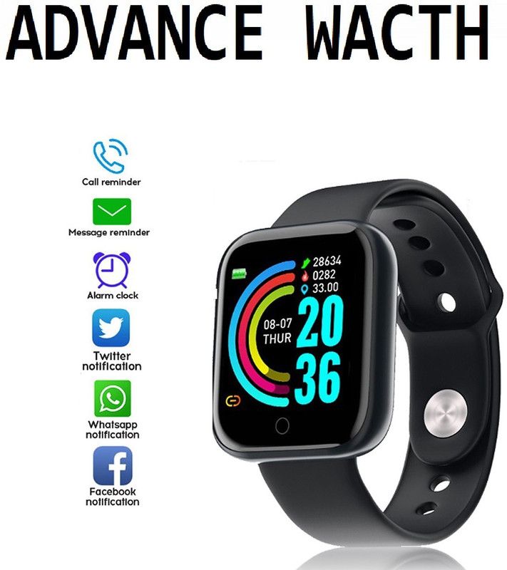 Stybits A327_D20 ADVANCE HEART RATE SMART WATCH BLACK ONLY (PACK OF 1) ADVANCE Smartwatch  (Black Strap, free)