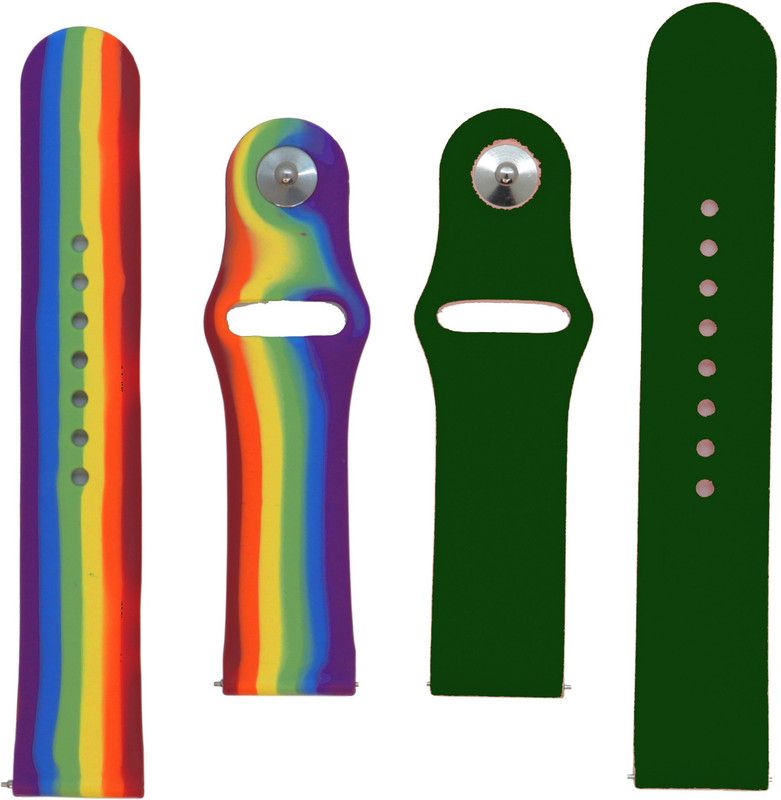 BLACK LOVIES 22 mm Smart watch strap compatible for Fiire bollt Neptune, Hulk, Phoenix, Talk, Smart Watch Strap  (Mullti Color, Green)