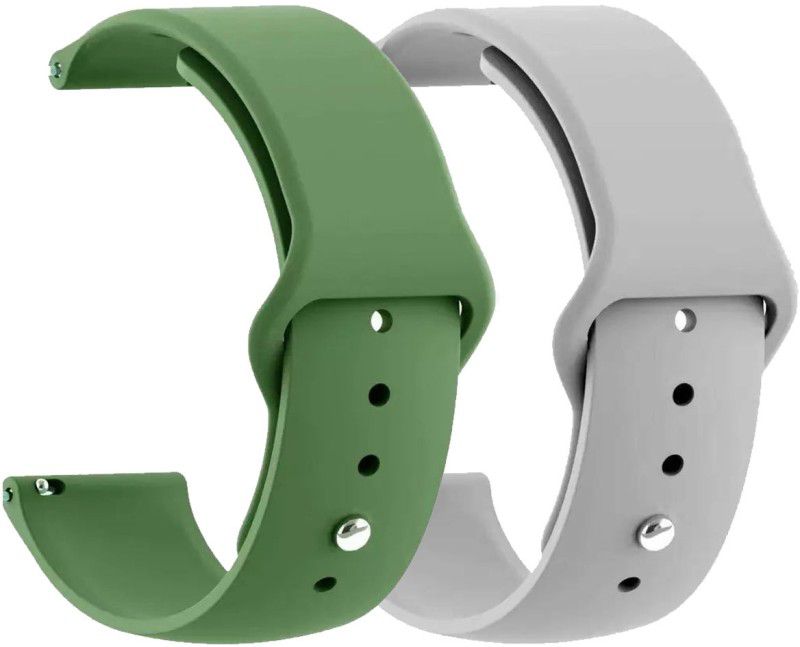 AOnes Pack of 2 Silicone Belt Watch Strap for Play Playfit Slim Smart Watch Strap  (Green, Grey)