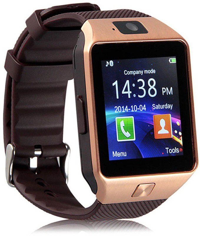 Shan SHN- DZ09-365 phone Smartwatch  (Brown Strap, Regular)