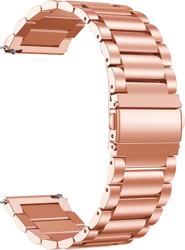 ACM Watch Strap Metal 20mm for |Noise Fit Evolve 2 Smartwatch Rose Gold Smart Watch Strap  (Gold)