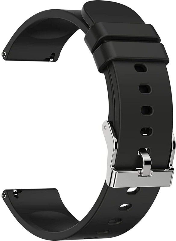 Melfo Soft Silicone Strap Compatible with Dizo Watch D Smart Watch Strap  (Black)