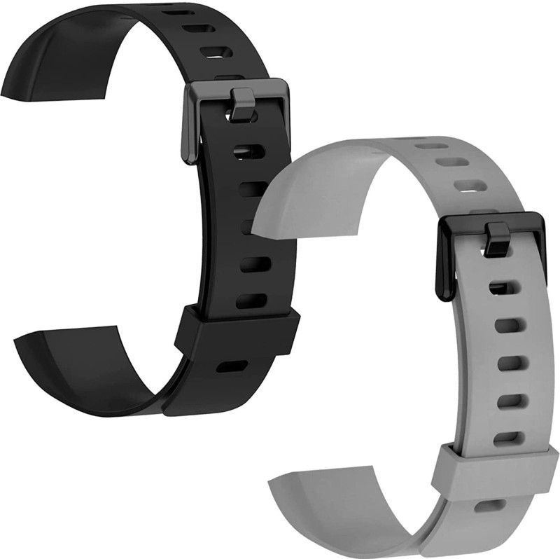 YDOXTON Soft Silicone Band Strap For Realme Smart Band Strap Model RMA183 With Buckle Smart Band Strap  (Black, Grey)