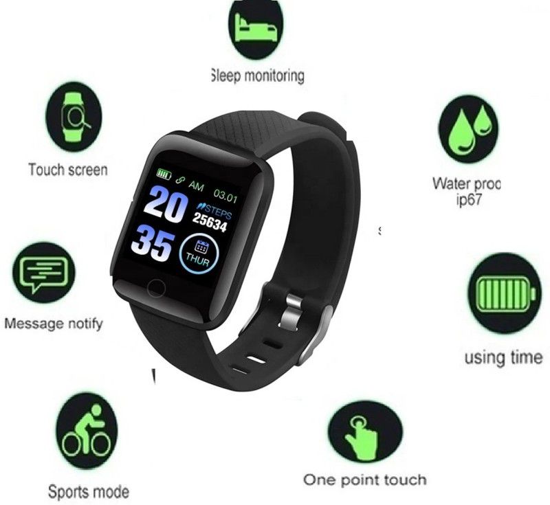 TECHEMPIRE A107_ID116 PRO SMART WATCH BULETOOTH BLACK ONLY (PACK OF 1) Smartwatch  (Black Strap, FREE)