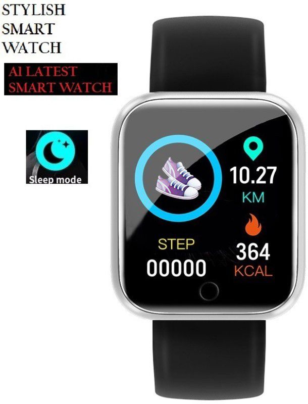 Bashaam OP631_D20 LATEST HEART RATE STEP COUNT SMART WATCH BLACK(PACK OF 1) Smartwatch  (Black Strap, free)