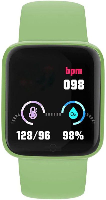 Tech Beast D20 Ultra Latest Bluetooth Smart Fitness Band Watch with Heart Rate Activity Smartwatch  (Green Strap, Free)
