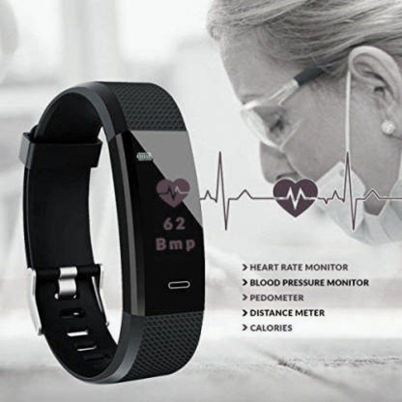 Narayan Enterprisesss id115 fitness smart band for gym sports Smartwatch  (Black Strap, free size)