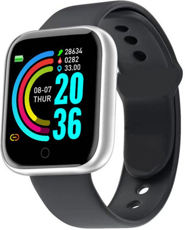 ASTOUND D20 Smart Watch Y68 Bluetooth Fitness Tracker Sleep Heart Rate Monitor Sports Smartwatch  (Black Strap, Free Size)