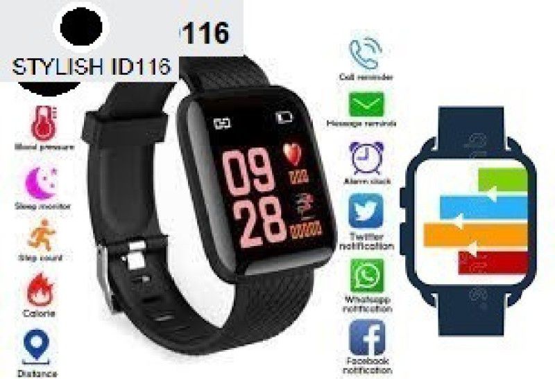 ACTARIAT A1042 ID116_MAX FITNESS TRACKER ACTIVITY TRACKER SMART WATCH (PACK OF 1) Smartwatch  (Black Strap, Free)