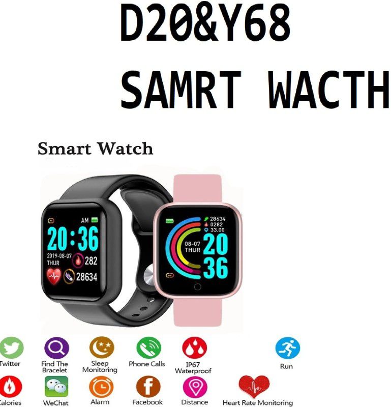 Y2H Enterprises A309_D20 PRO HEART RATE SMART WATCH BLACK ONLY (PACK OF 1) PRO Smartwatch  (Black Strap, free)