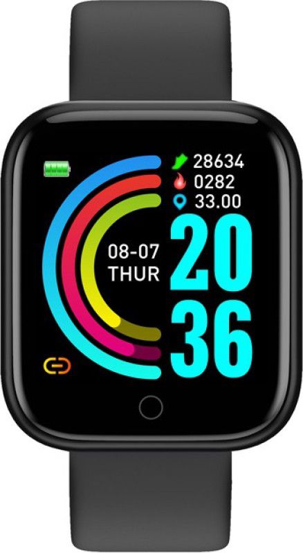 ASTOUND Smart Bracelet Sports Watch Heart Rate Camera D20 Bluetooth Blood Pressure Smartwatch  (Black Strap, FREE)