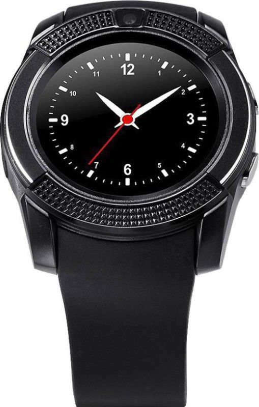 HealthMax V8-1 phone Smartwatch  (Black Strap, Free Size)
