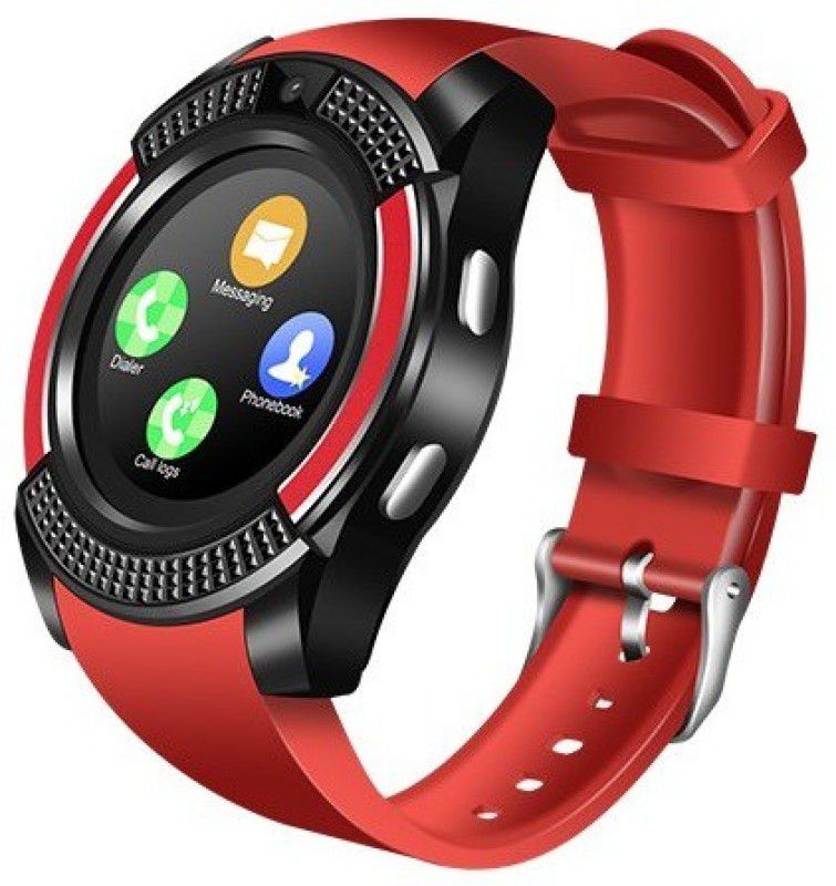 WONDERWORLD ®SIM Camera Music Alarm Smart watch Smartwatch  (Red Strap, Free Size)